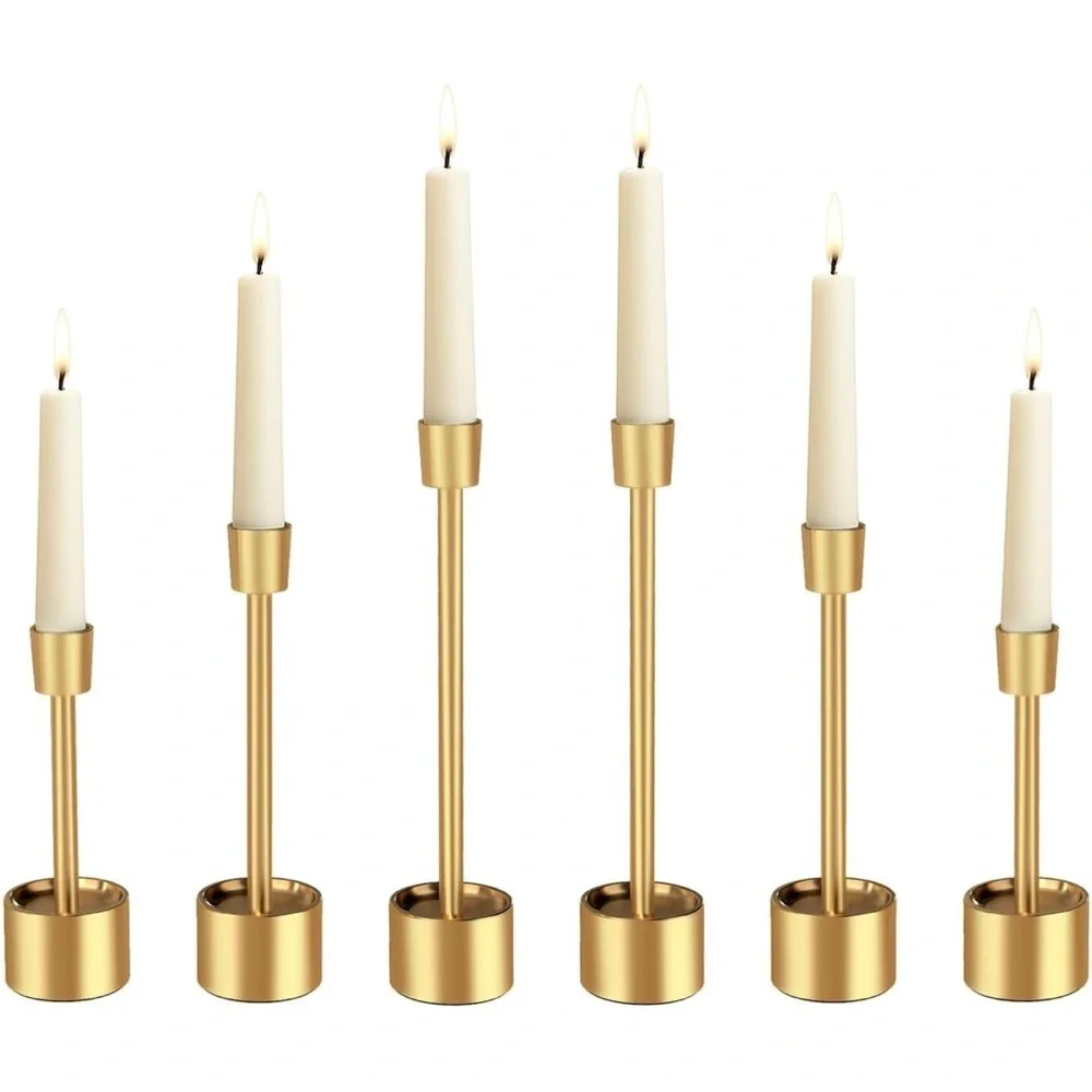 6 Packs Small Taper Candle Holders Candlestick Holder Stable Base Stand 047